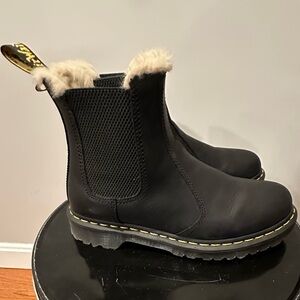 Dr. Martens Black Fur-Lined Boots